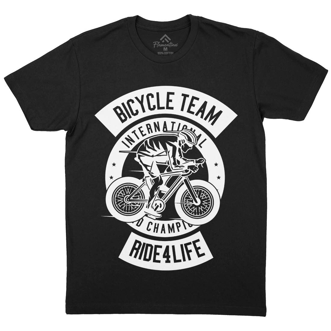 Bicycle Team Mens Organic Crew Neck T-Shirt Bikes B495