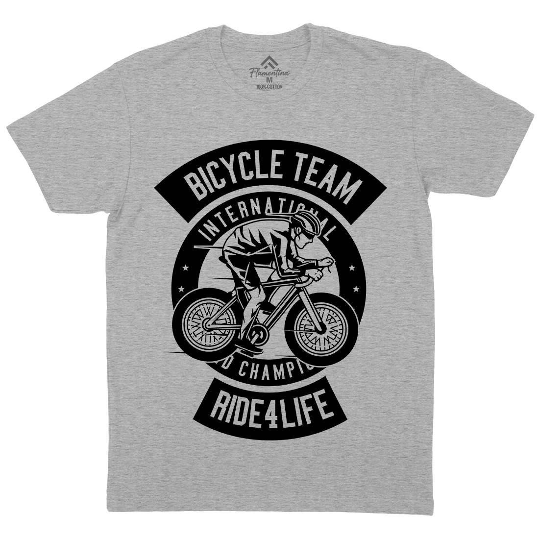 Bicycle Team Mens Organic Crew Neck T-Shirt Bikes B495