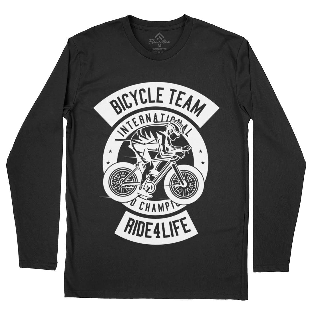 Bicycle Team Mens Long Sleeve T-Shirt Bikes B495