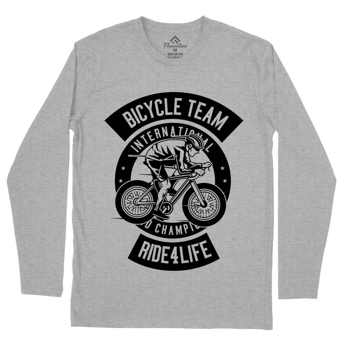 Bicycle Team Mens Long Sleeve T-Shirt Bikes B495