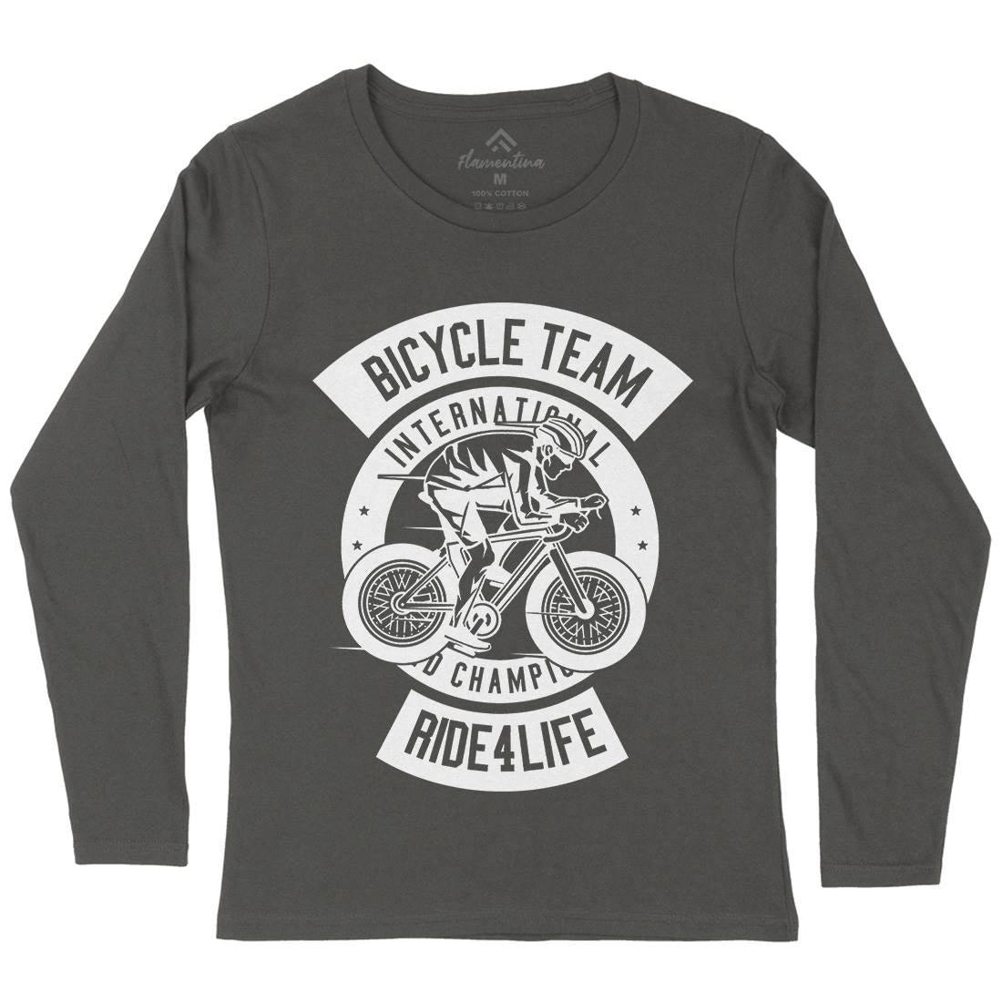 Bicycle Team Womens Long Sleeve T-Shirt Bikes B495