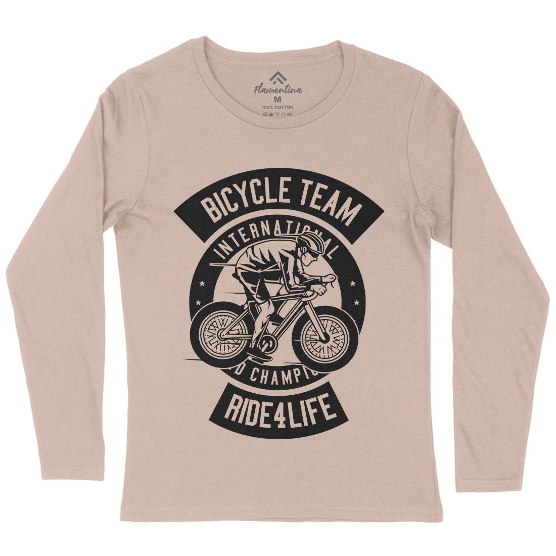 Bicycle Team Womens Long Sleeve T-Shirt Bikes B495