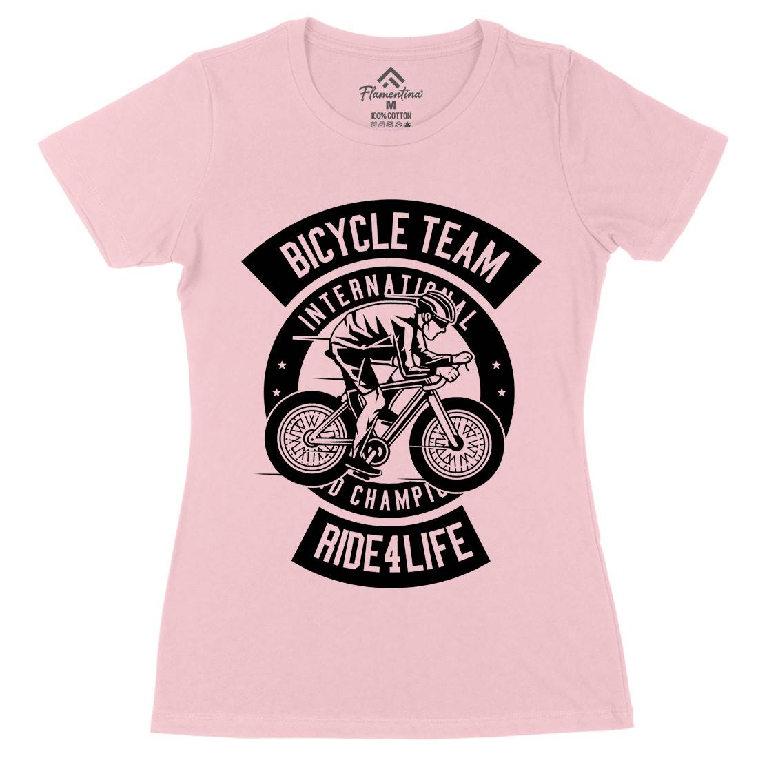 Bicycle Team Womens Organic Crew Neck T-Shirt Bikes B495
