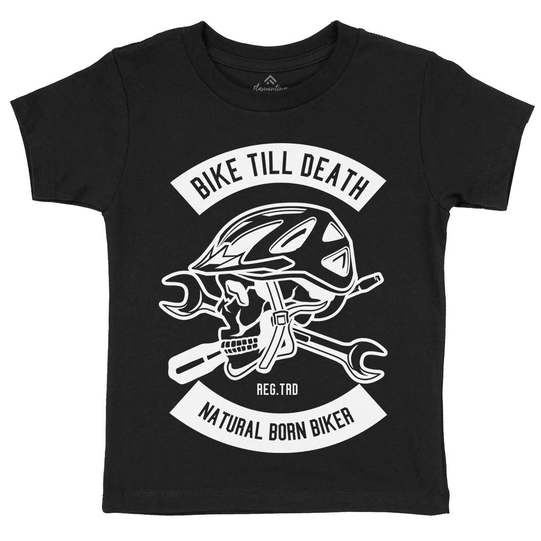 Bike Till Death Kids Crew Neck T-Shirt Bikes B496