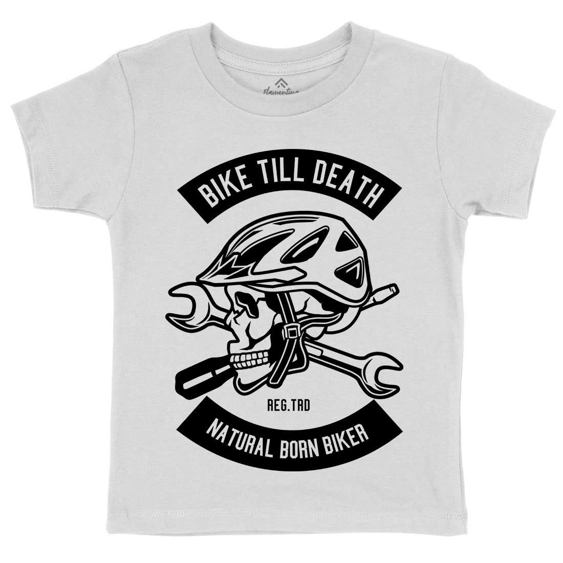 Bike Till Death Kids Organic Crew Neck T-Shirt Bikes B496