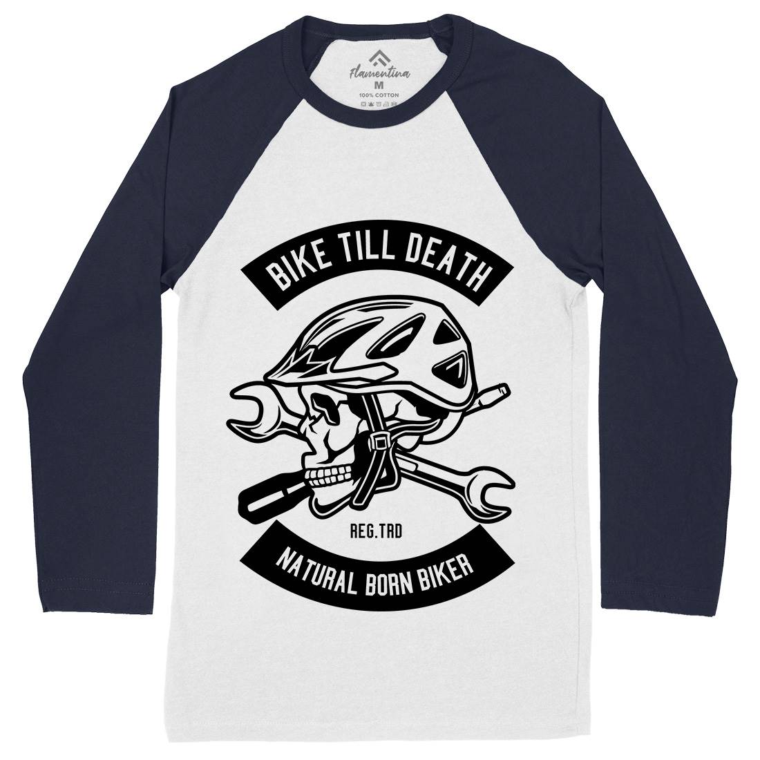 Bike Till Death Mens Long Sleeve Baseball T-Shirt Bikes B496