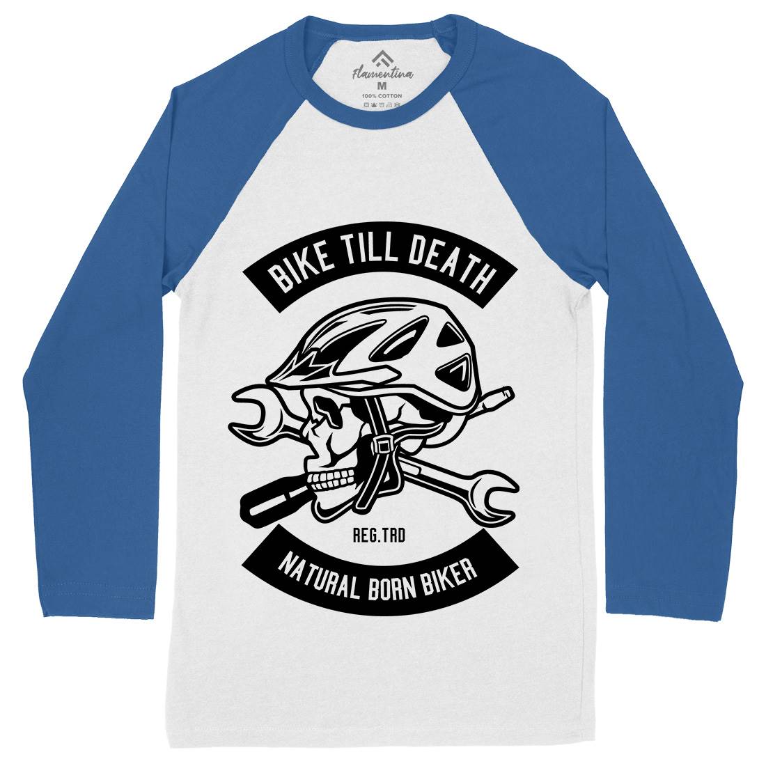 Bike Till Death Mens Long Sleeve Baseball T-Shirt Bikes B496