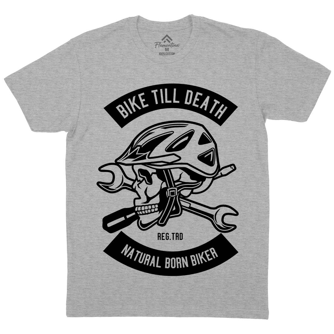 Bike Till Death Mens Crew Neck T-Shirt Bikes B496