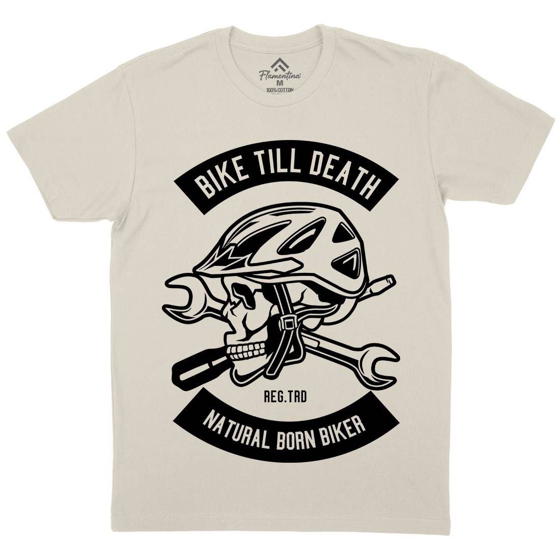 Bike Till Death Mens Organic Crew Neck T-Shirt Bikes B496