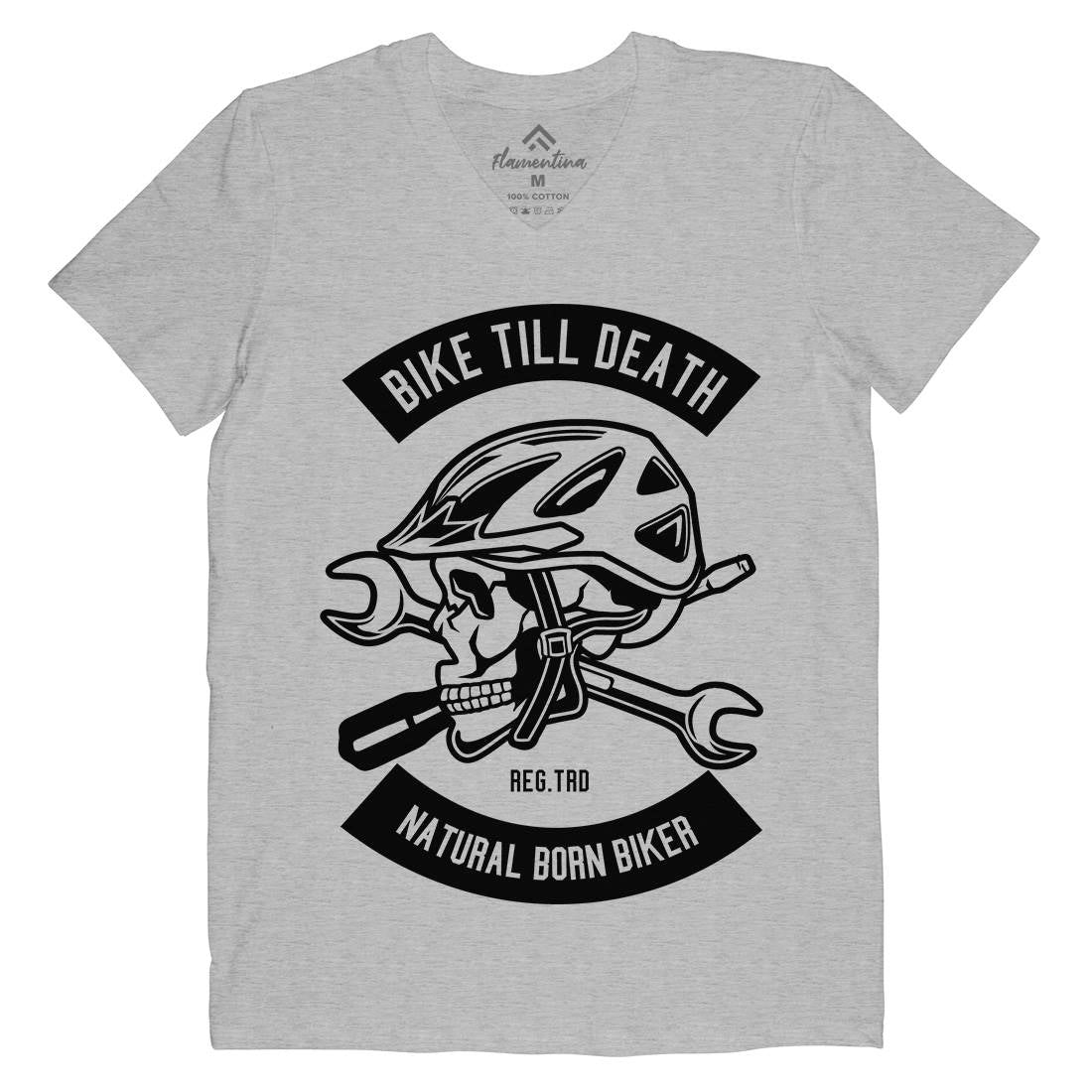 Bike Till Death Mens V-Neck T-Shirt Bikes B496
