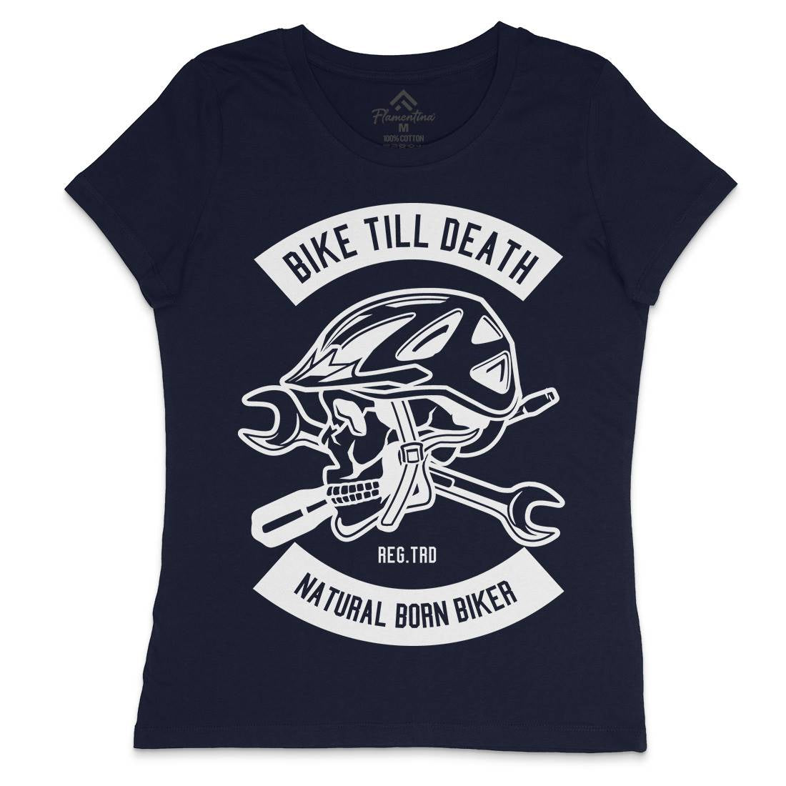 Bike Till Death Womens Crew Neck T-Shirt Bikes B496