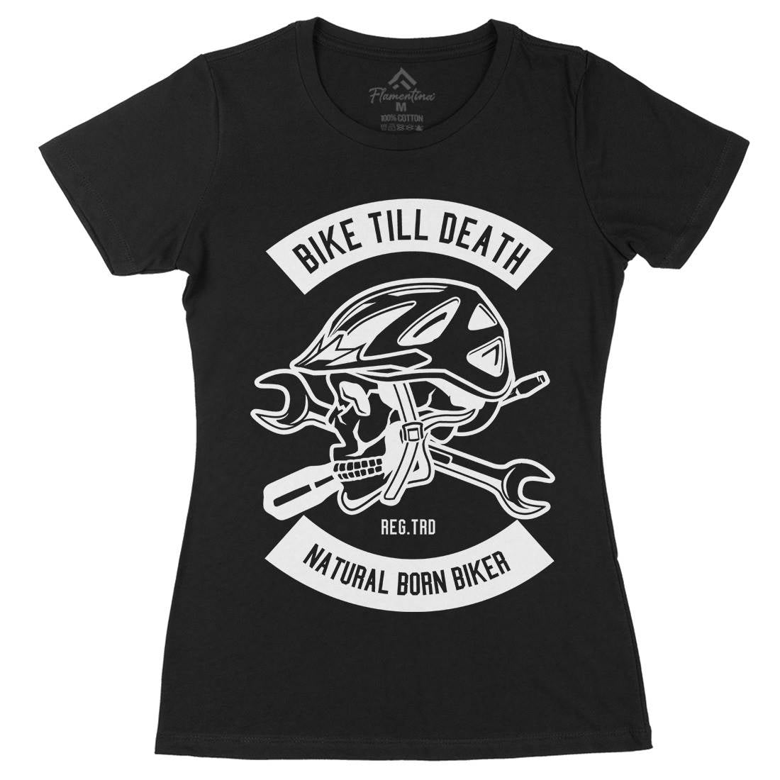 Bike Till Death Womens Organic Crew Neck T-Shirt Bikes B496