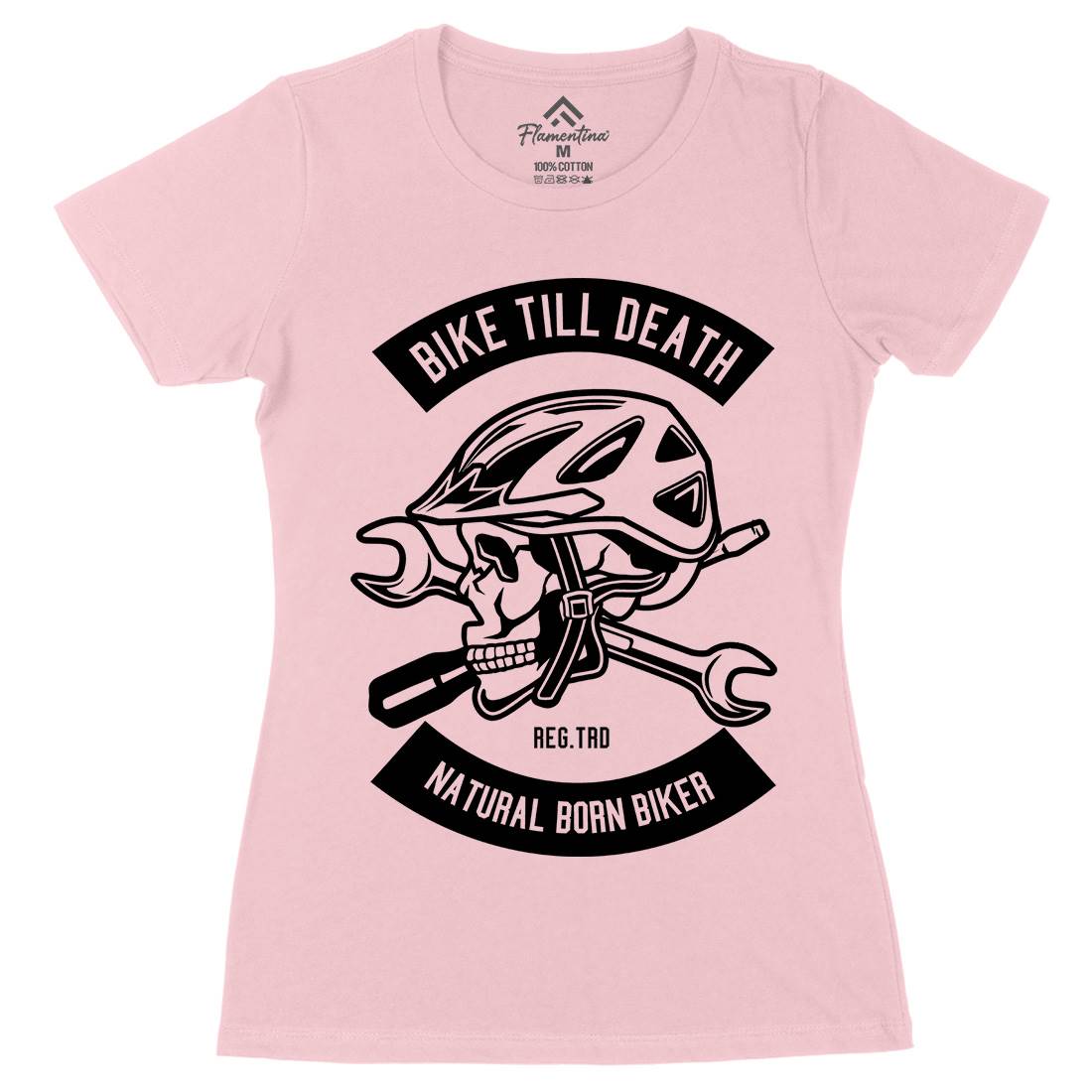 Bike Till Death Womens Organic Crew Neck T-Shirt Bikes B496