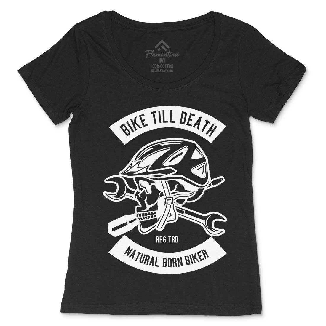 Bike Till Death Womens Scoop Neck T-Shirt Bikes B496