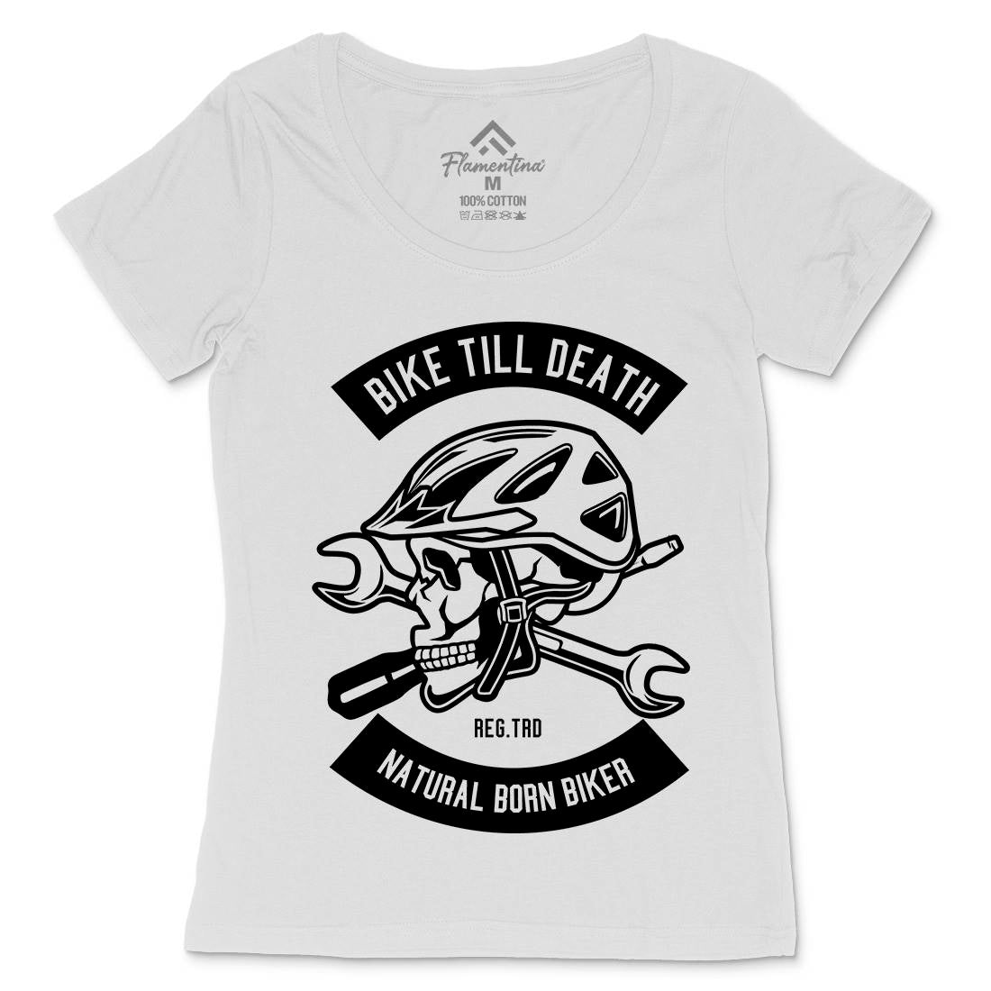 Bike Till Death Womens Scoop Neck T-Shirt Bikes B496