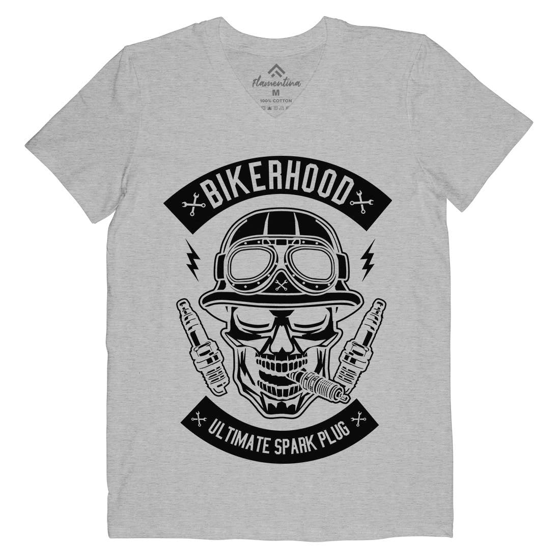 Bikerhood Mens Organic V-Neck T-Shirt Bikes B497