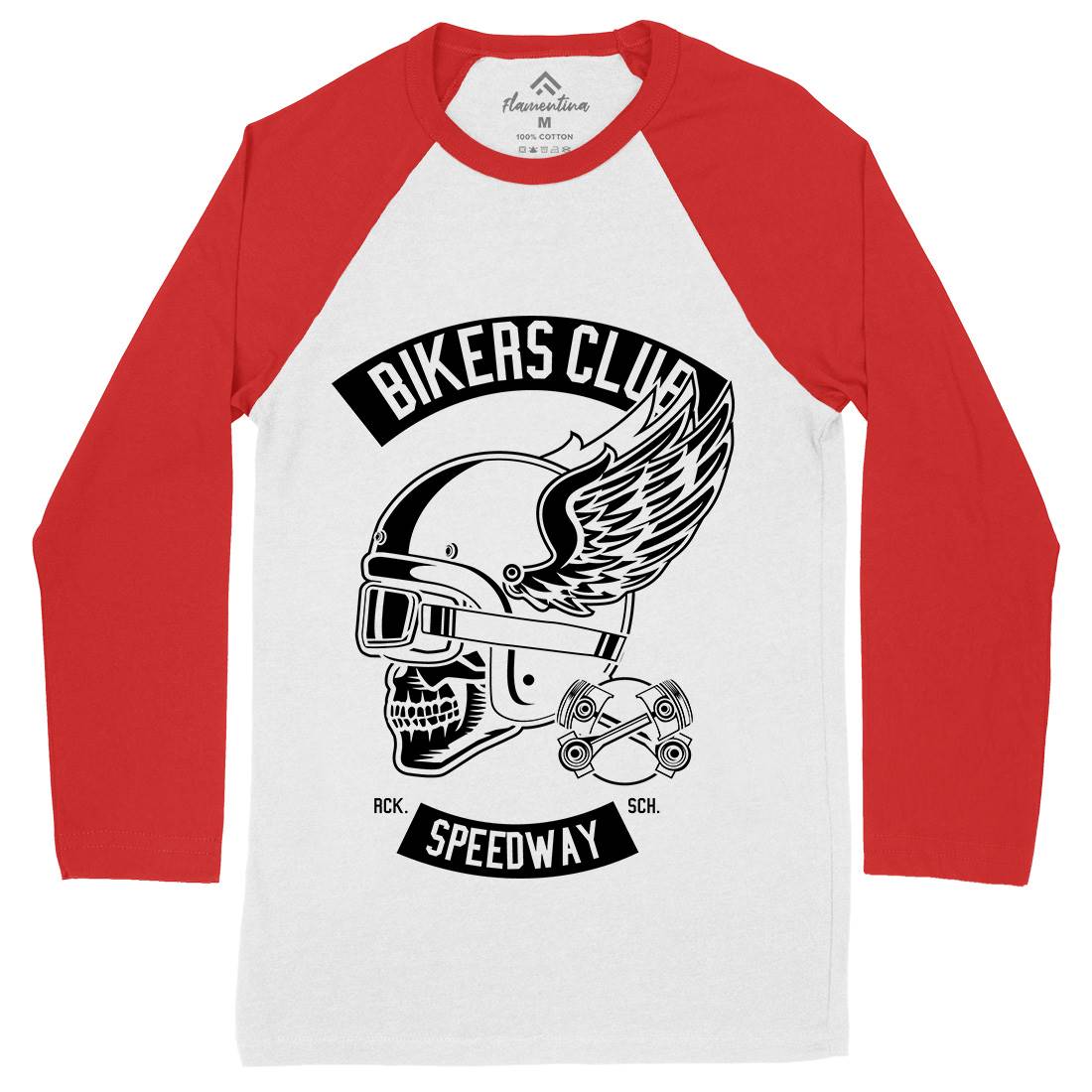 Bikers Club Mens Long Sleeve Baseball T-Shirt Bikes B498