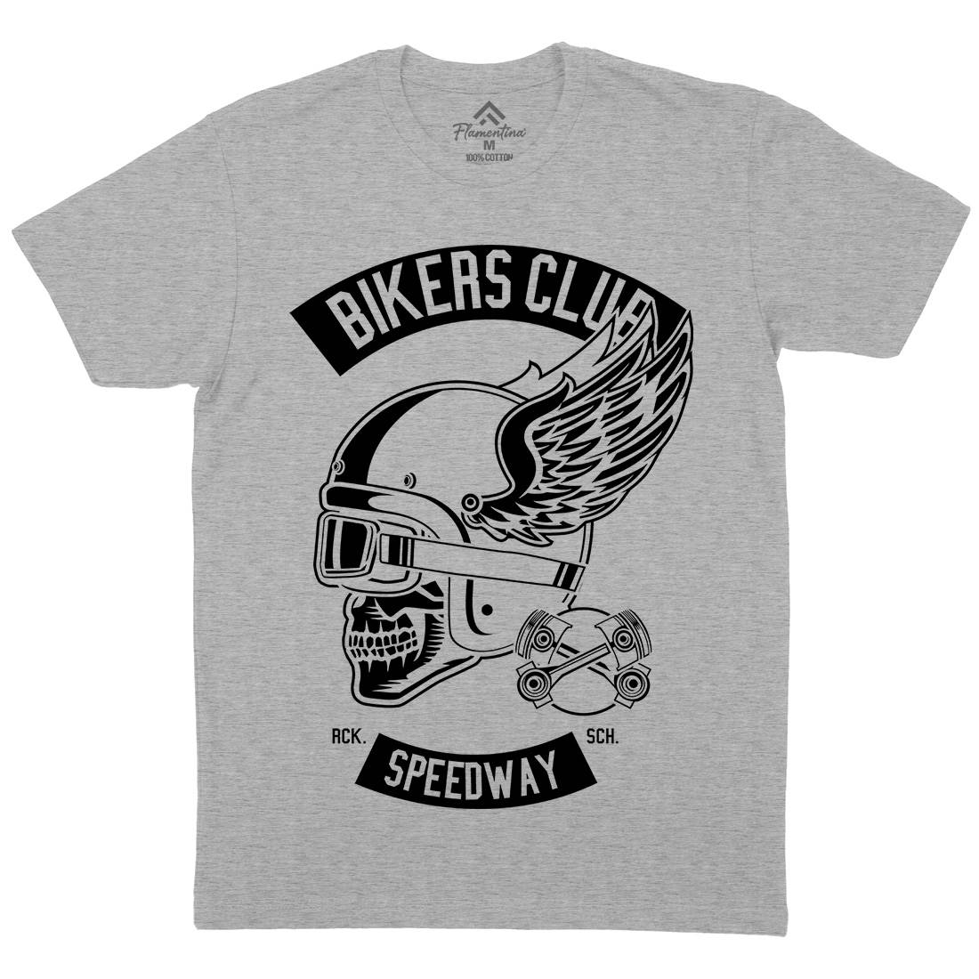 Bikers Club Mens Organic Crew Neck T-Shirt Bikes B498