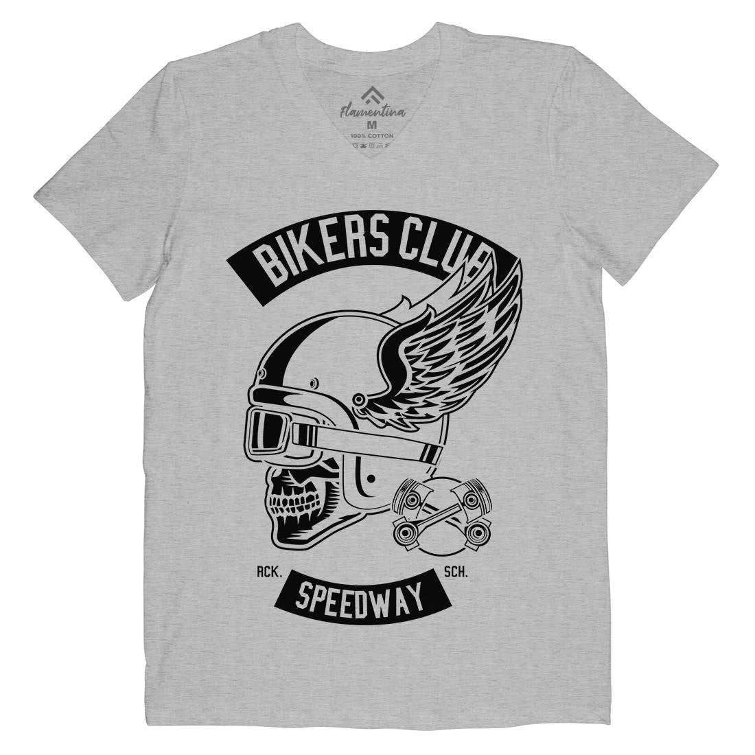 Bikers Club Mens V-Neck T-Shirt Bikes B498