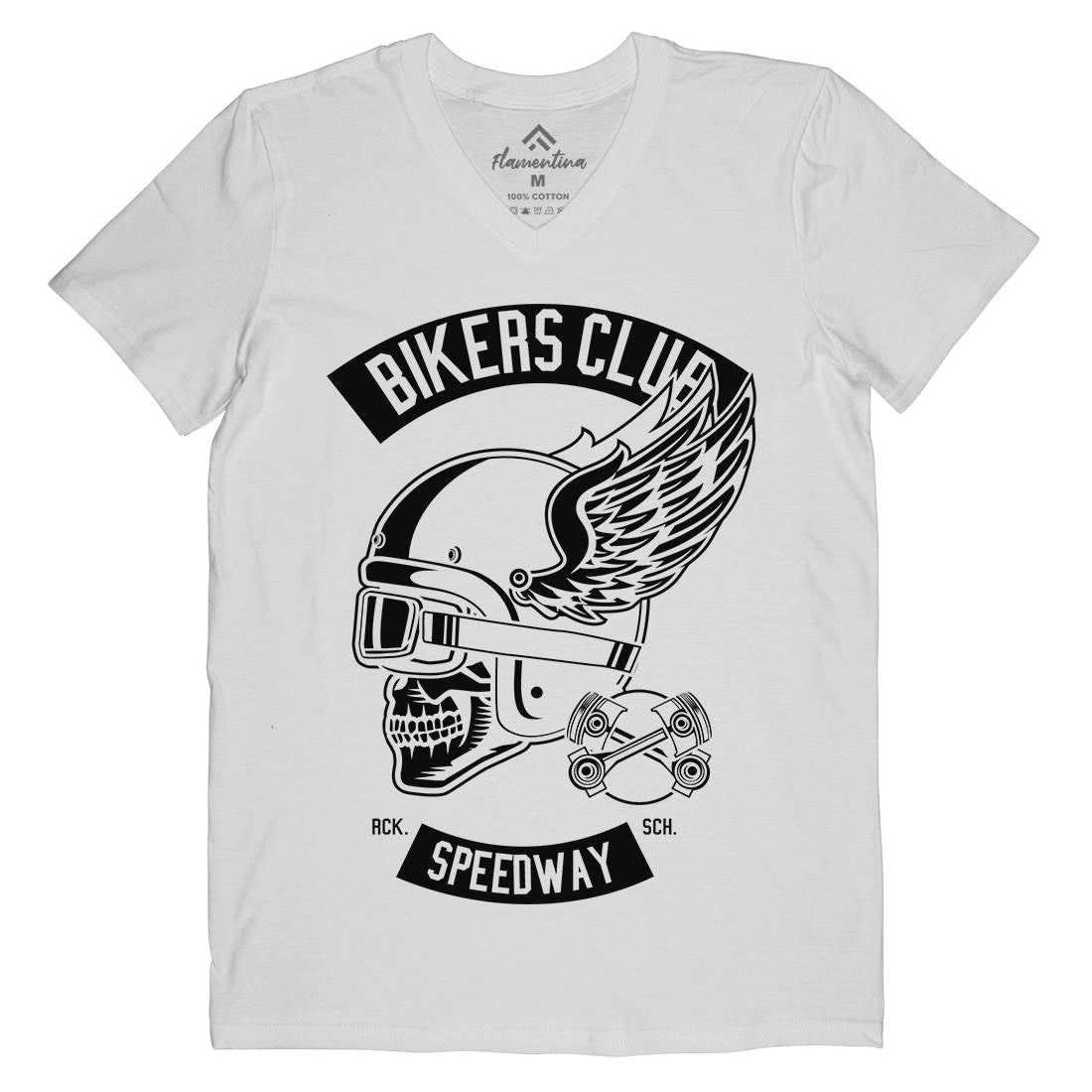 Bikers Club Mens Organic V-Neck T-Shirt Bikes B498