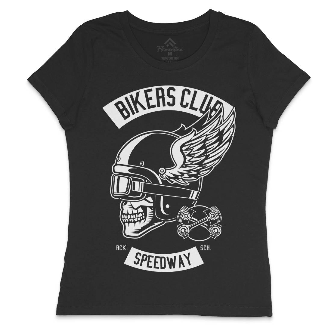 Bikers Club Womens Crew Neck T-Shirt Bikes B498