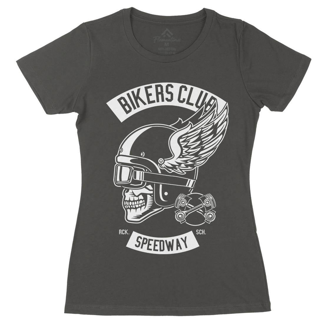 Bikers Club Womens Organic Crew Neck T-Shirt Bikes B498