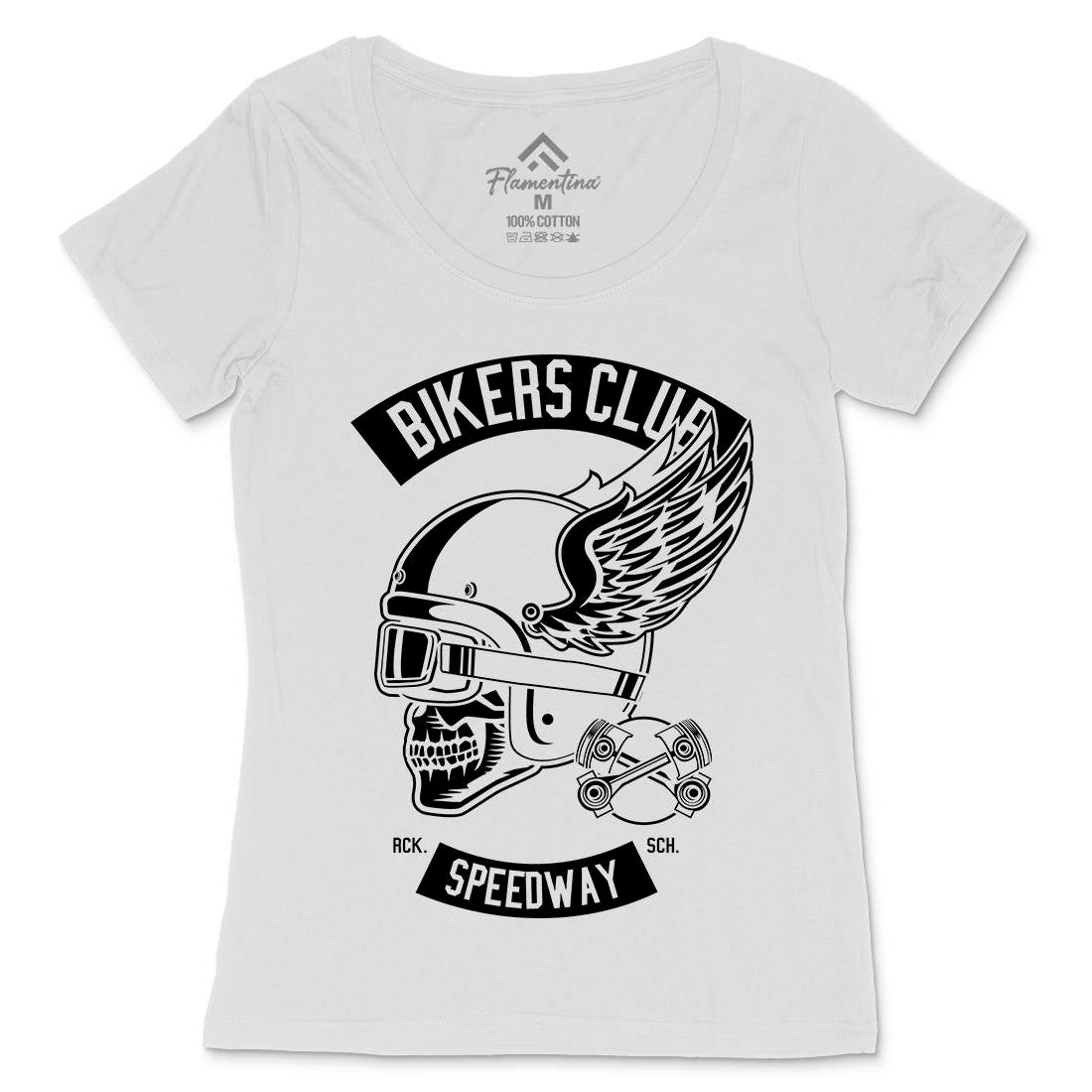Bikers Club Womens Scoop Neck T-Shirt Bikes B498