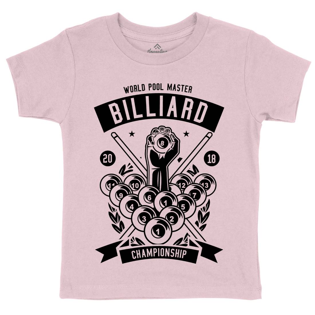 Billiard Championship Kids Organic Crew Neck T-Shirt Sport B499