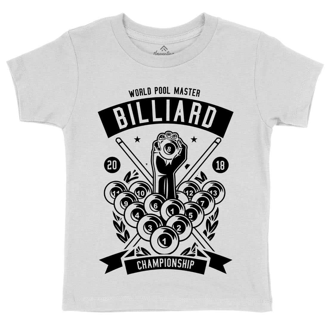 Billiard Championship Kids Organic Crew Neck T-Shirt Sport B499