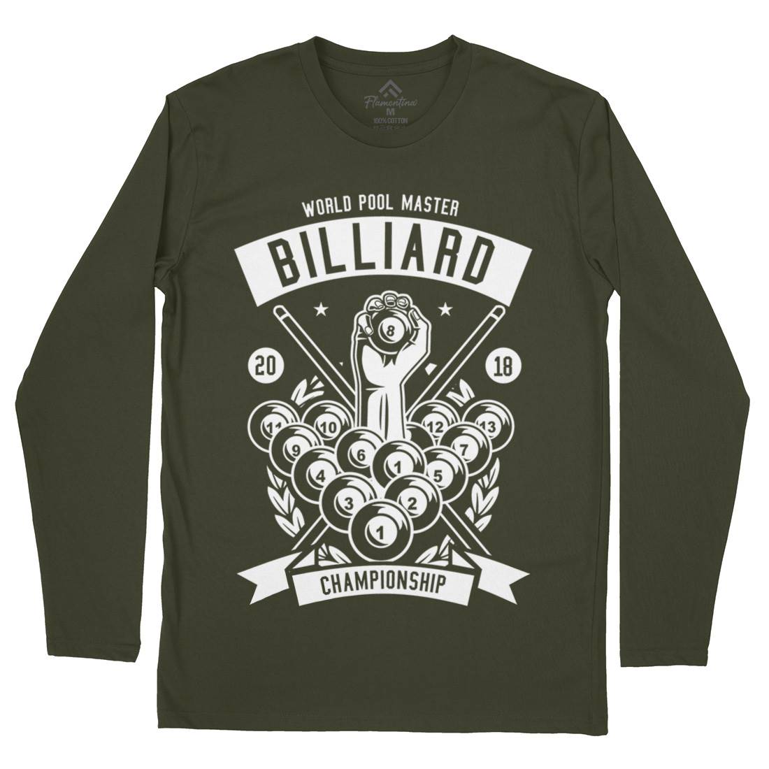 Billiard Championship Mens Long Sleeve T-Shirt Sport B499