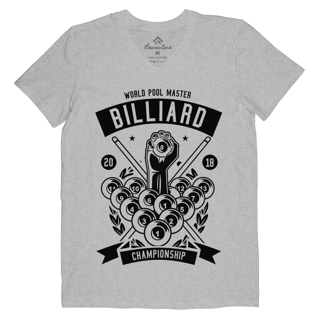 Billiard Championship Mens V-Neck T-Shirt Sport B499