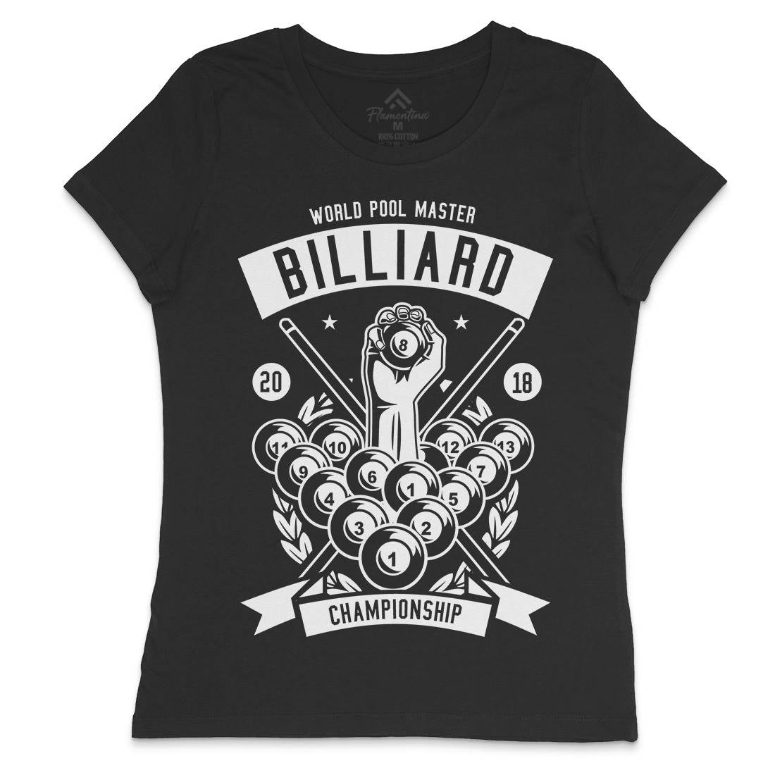 Billiard Championship Womens Crew Neck T-Shirt Sport B499