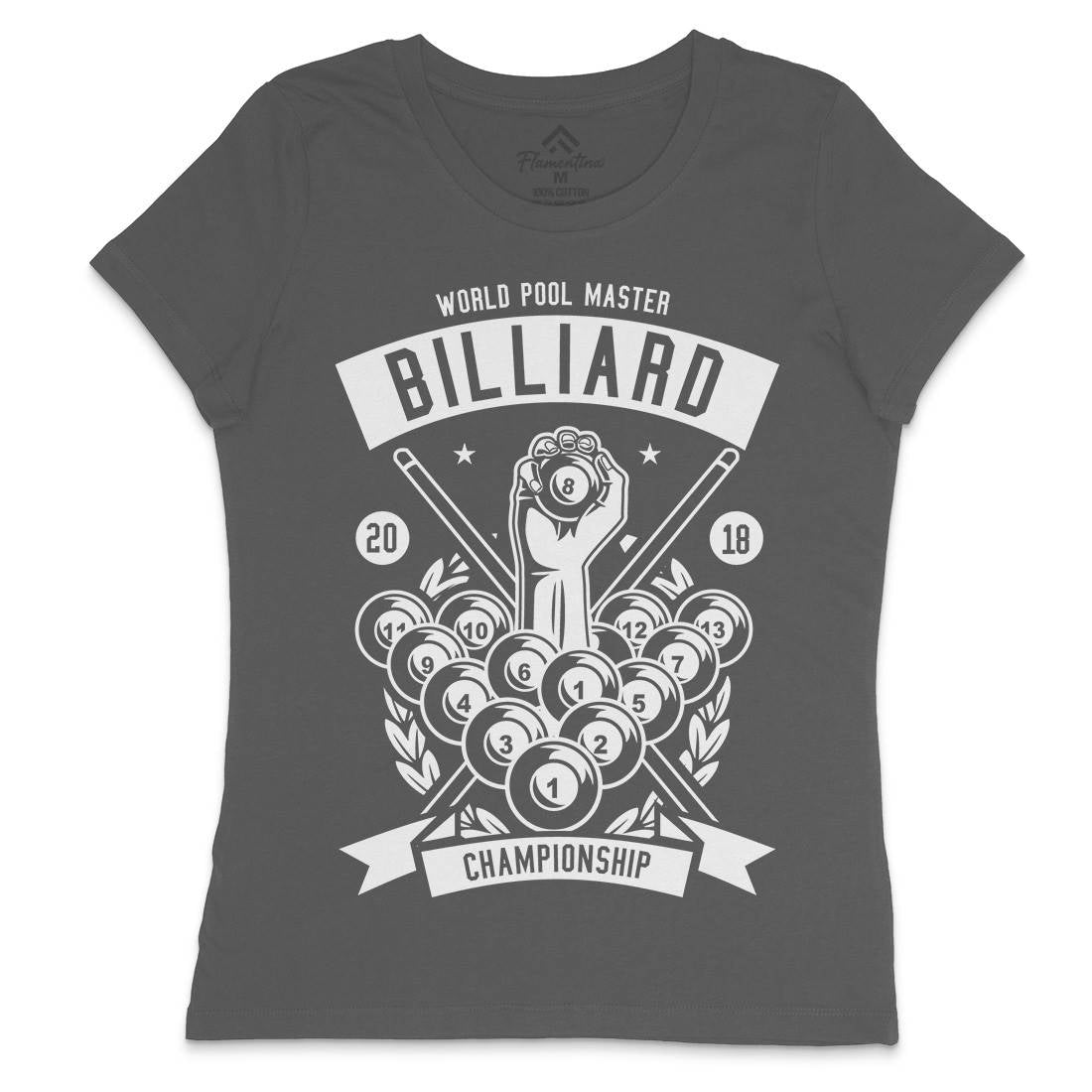 Billiard Championship Womens Crew Neck T-Shirt Sport B499