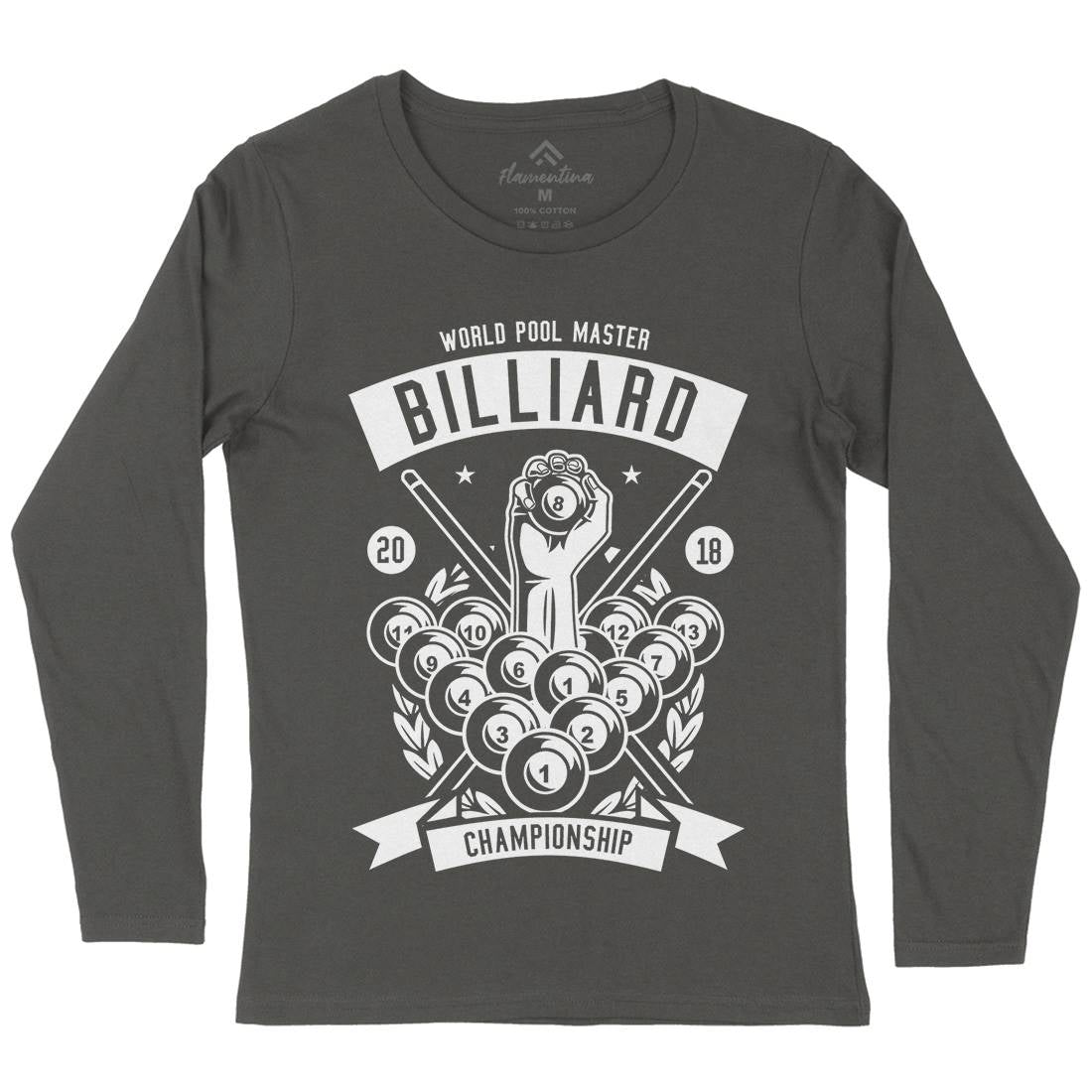Billiard Championship Womens Long Sleeve T-Shirt Sport B499