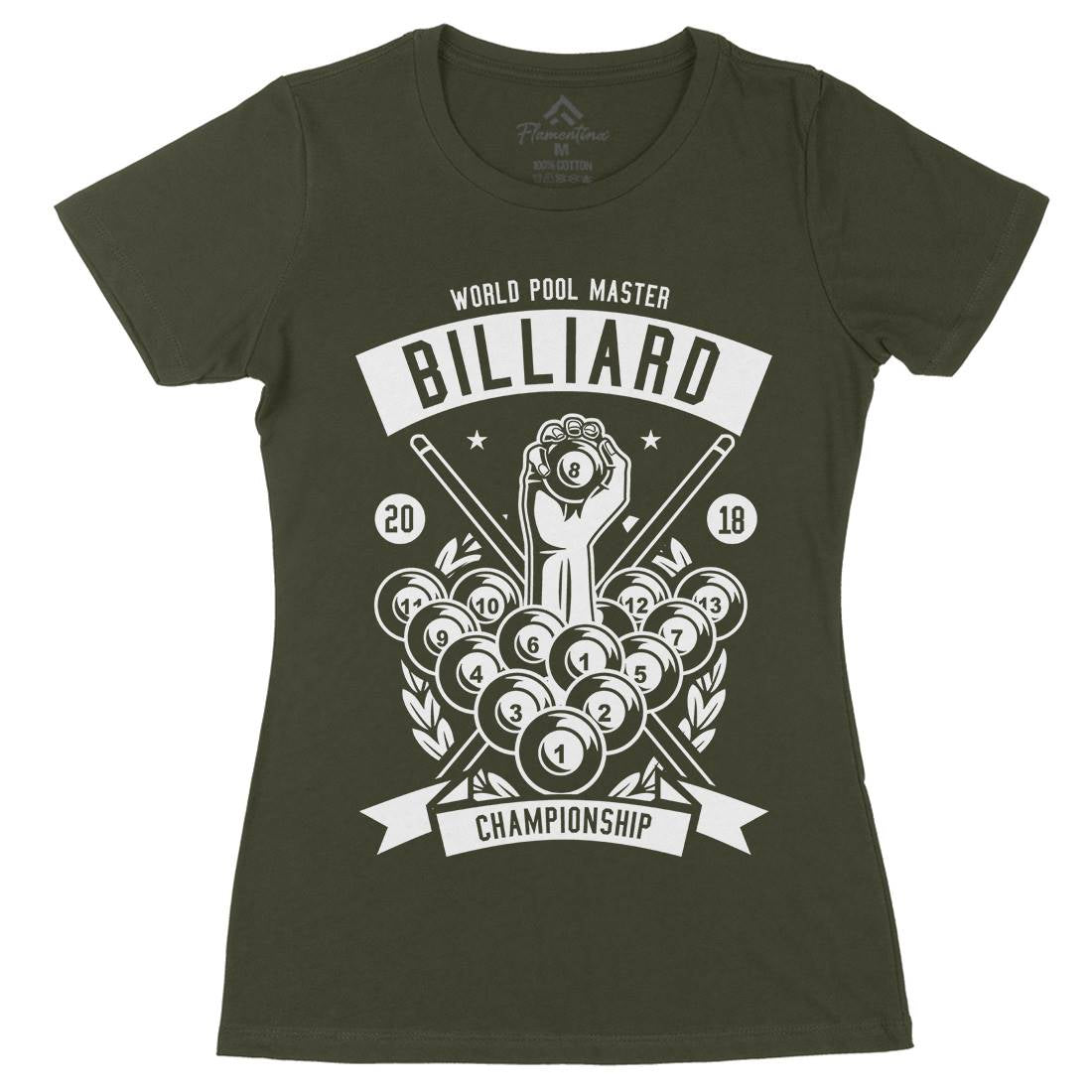 Billiard Championship Womens Organic Crew Neck T-Shirt Sport B499