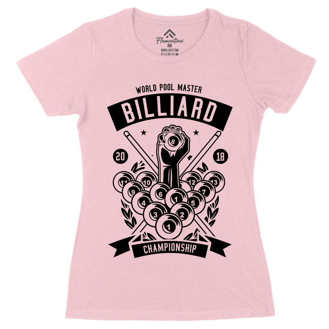 Billiard Championship Womens Organic Crew Neck T-Shirt Sport B499