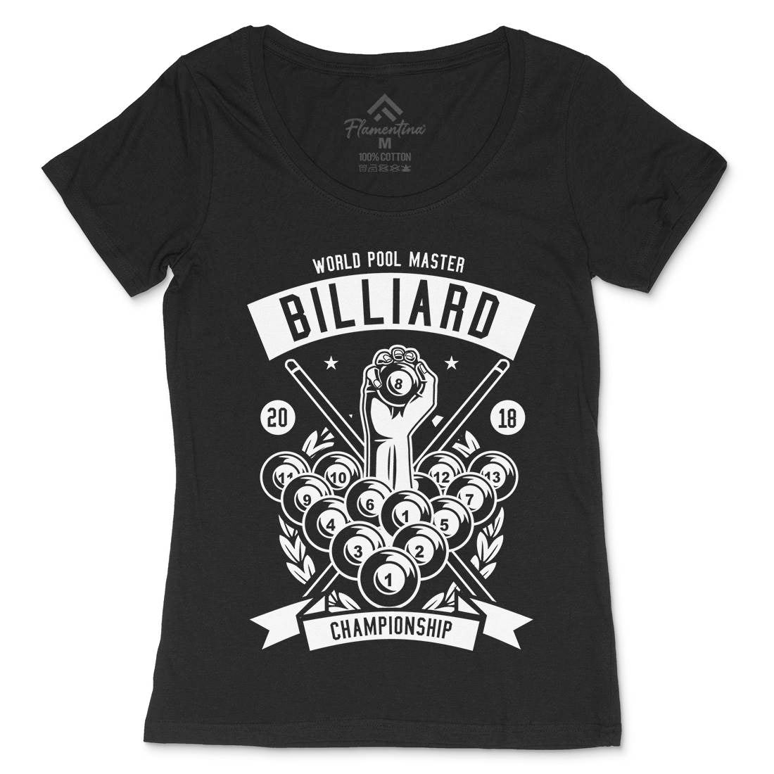 Billiard Championship Womens Scoop Neck T-Shirt Sport B499