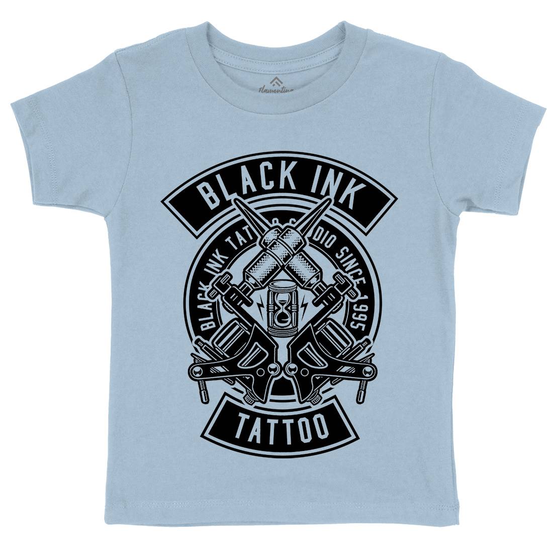 Black Ink Kids Crew Neck T-Shirt Tattoo B500