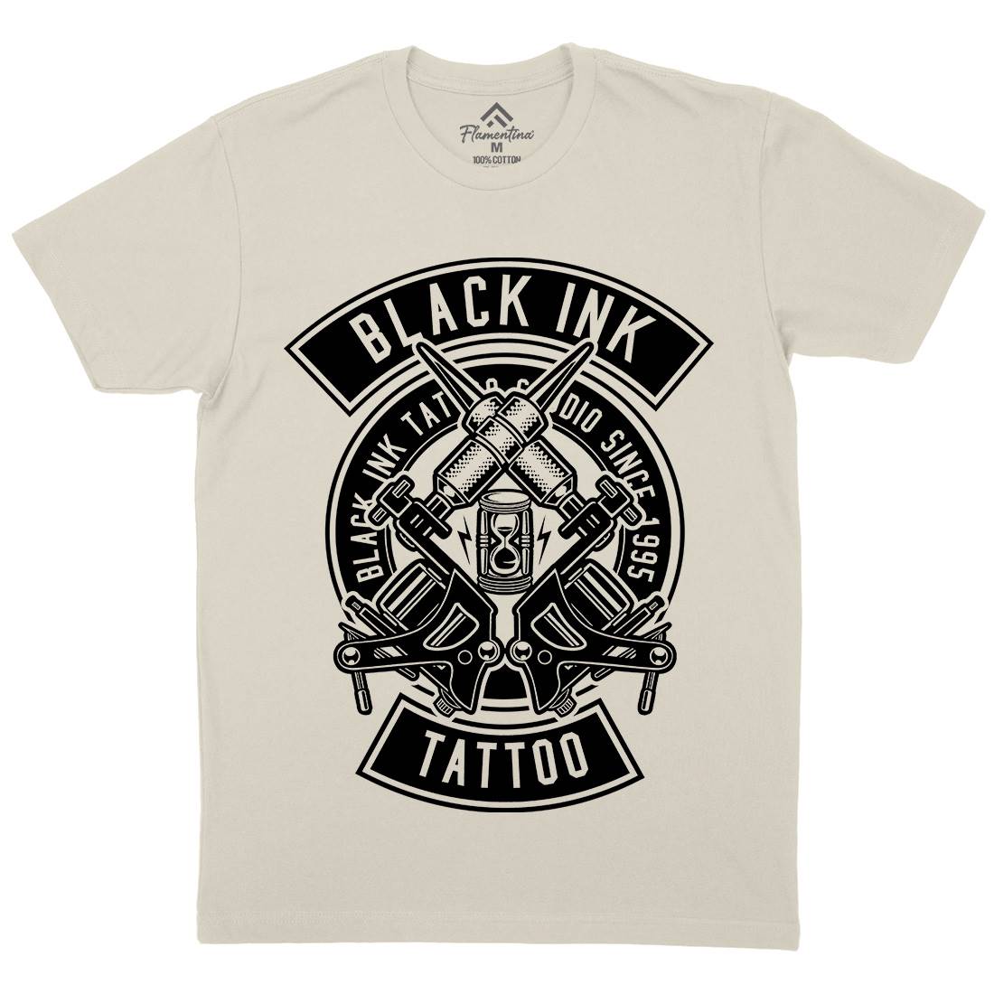 Black Ink Mens Organic Crew Neck T-Shirt Tattoo B500