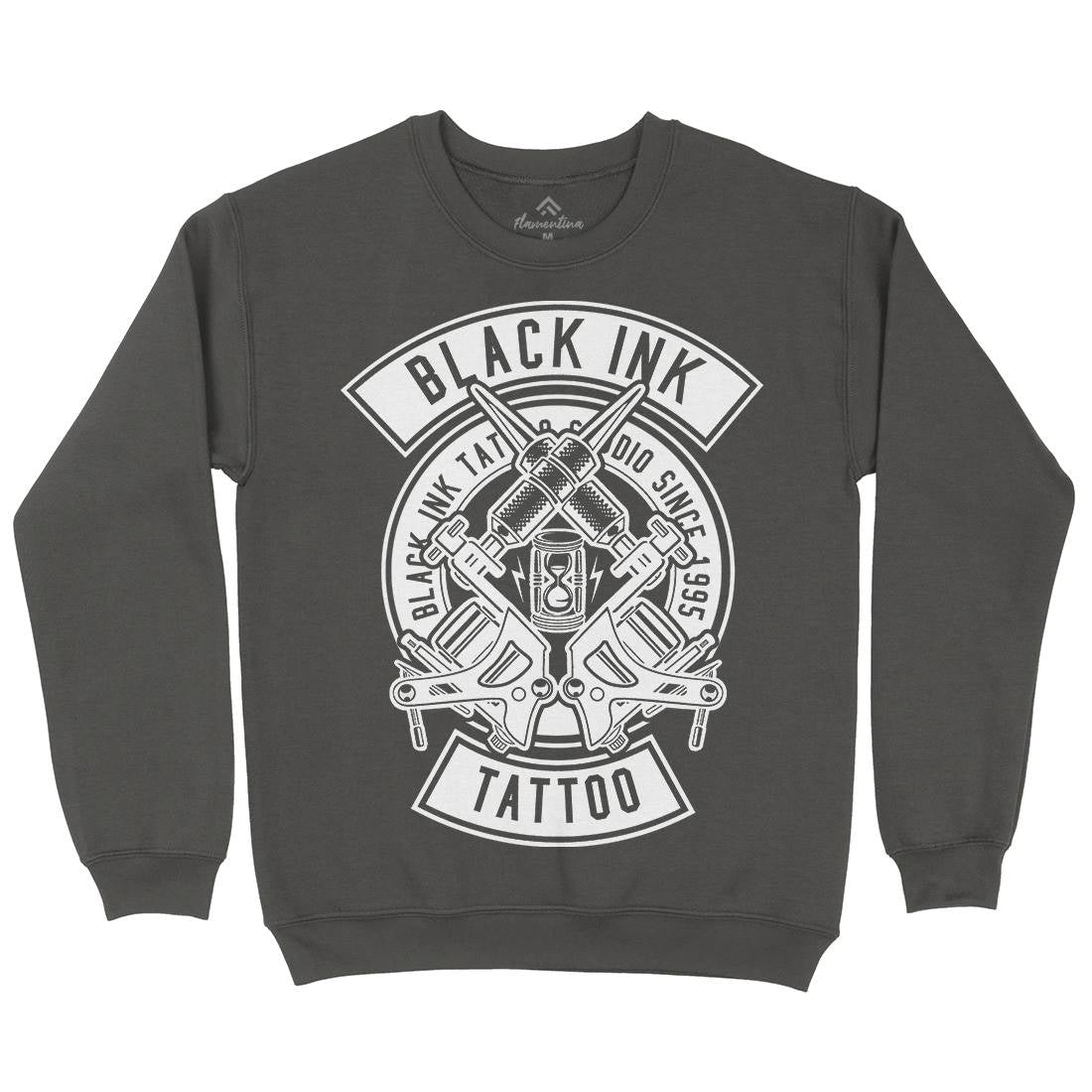 Black Ink Mens Crew Neck Sweatshirt Tattoo B500