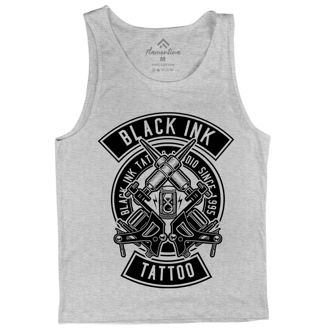 Black Ink Mens Tank Top Vest Tattoo B500
