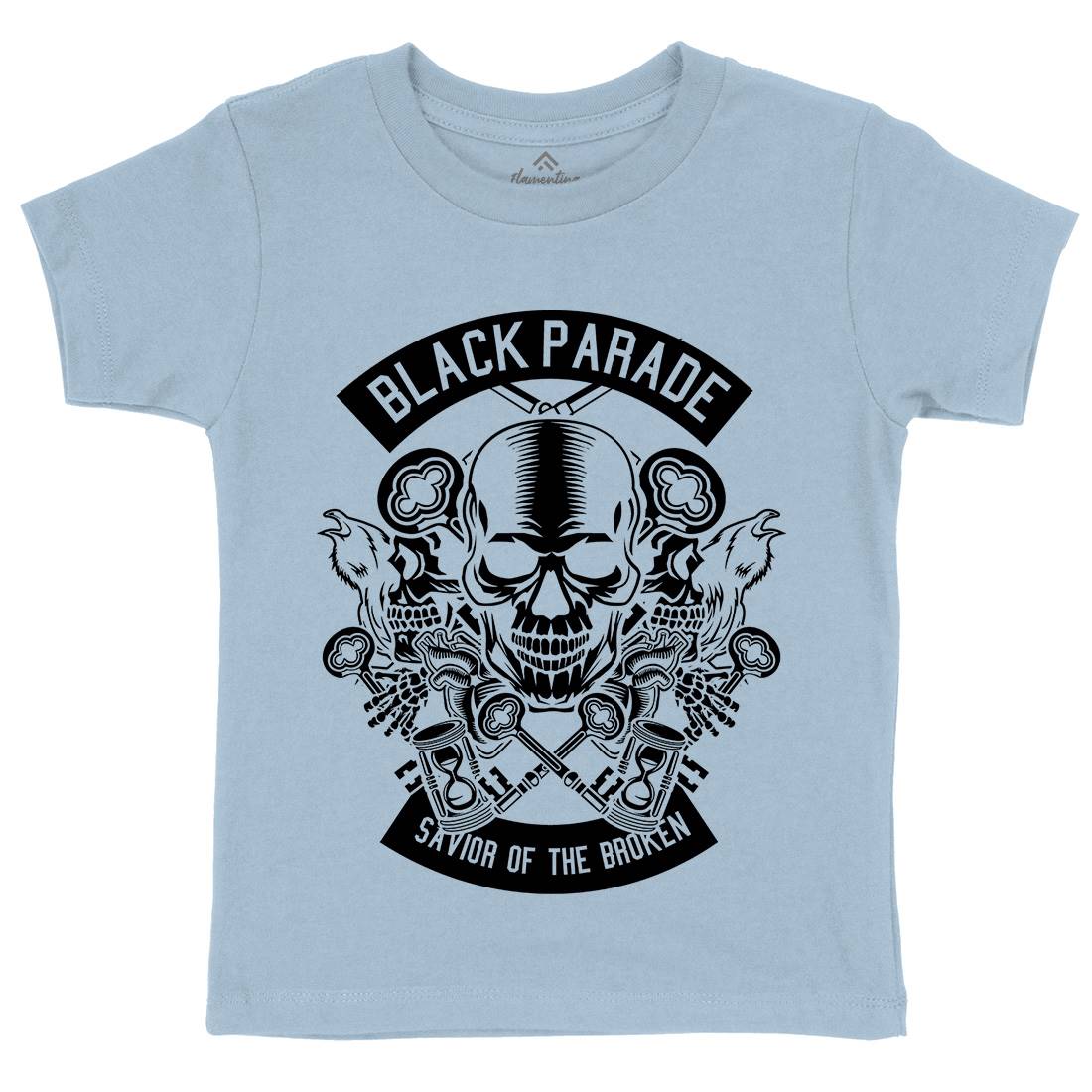 Black Parade Kids Organic Crew Neck T-Shirt Horror B501