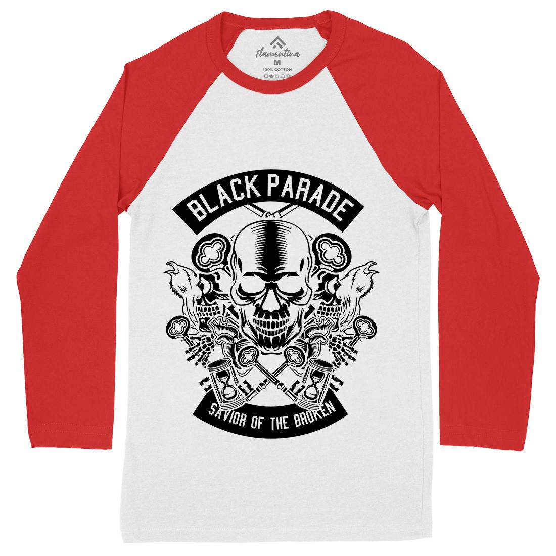 Black Parade Mens Long Sleeve Baseball T-Shirt Horror B501