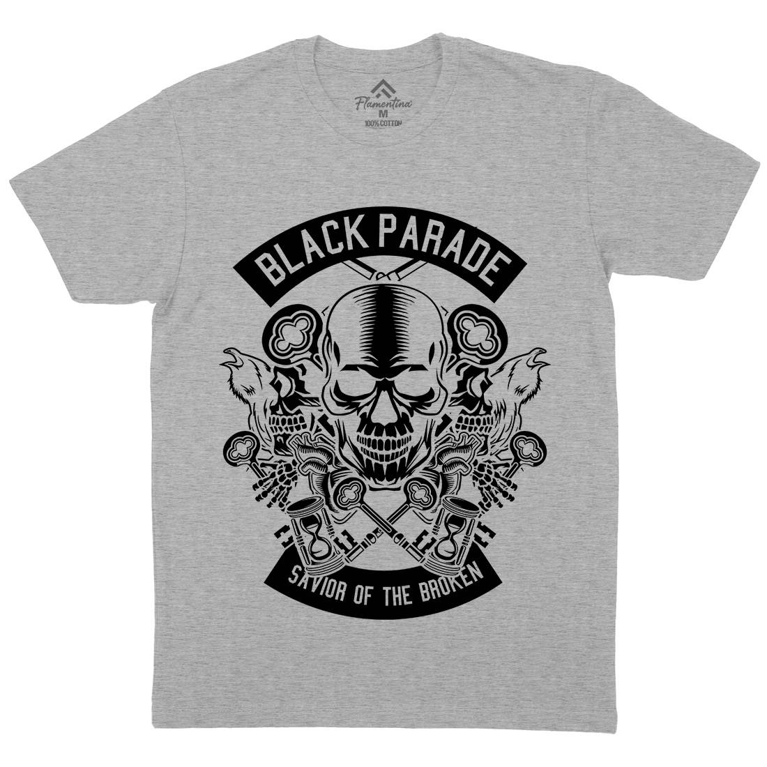 Black Parade Mens Organic Crew Neck T-Shirt Horror B501
