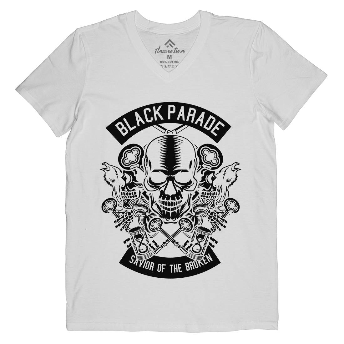 Black Parade Mens Organic V-Neck T-Shirt Horror B501