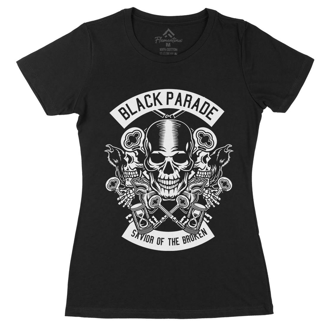 Black Parade Womens Organic Crew Neck T-Shirt Horror B501