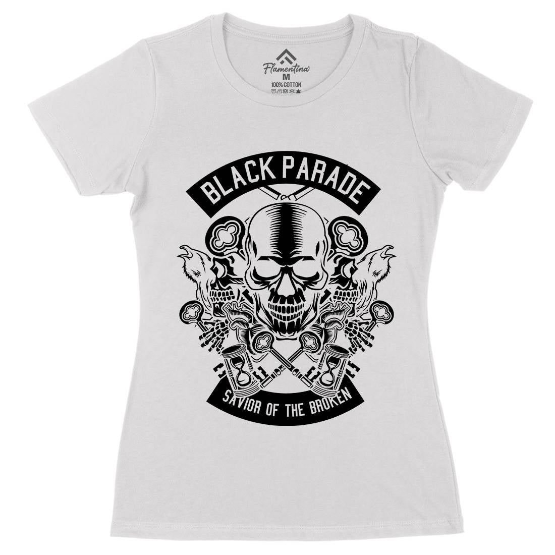 Black Parade Womens Organic Crew Neck T-Shirt Horror B501