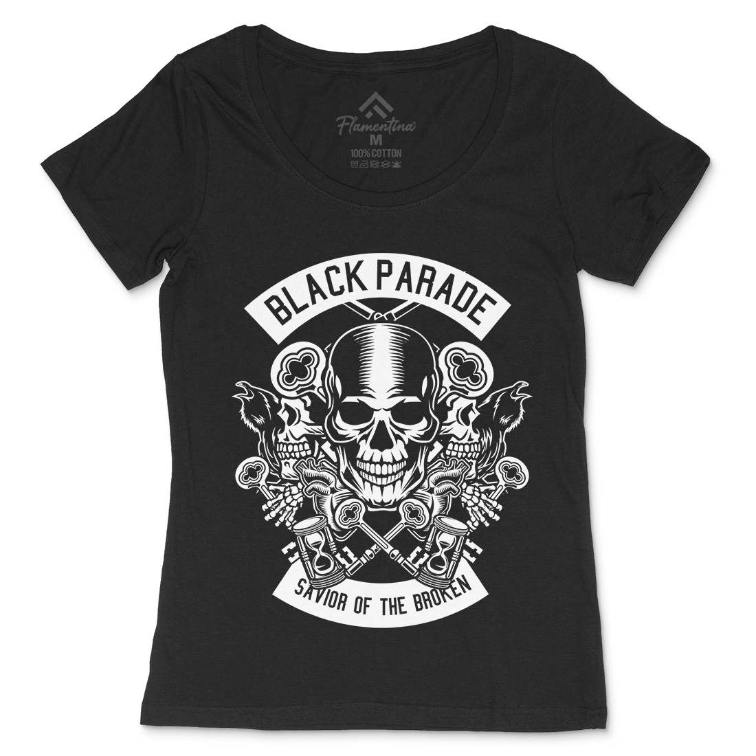 Black Parade Womens Scoop Neck T-Shirt Horror B501