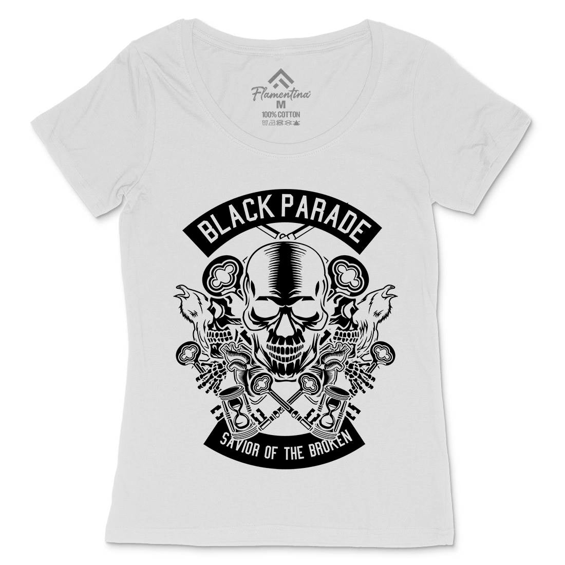 Black Parade Womens Scoop Neck T-Shirt Horror B501