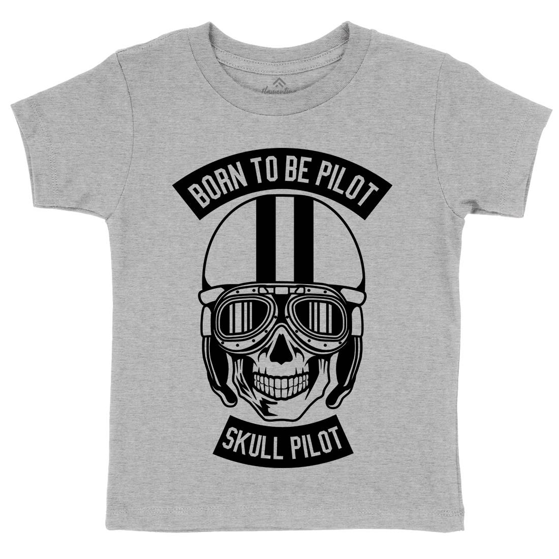 Born To Be Pilot Kids Organic Crew Neck T-Shirt Vehicles B502